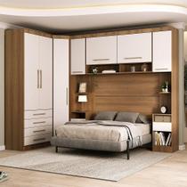 Quarto 7 Portas 6 Gavetas Cab Qn Paris Master Luciane Móveis Avelã Pf-branco Pf