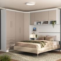 Quarto 9 Portas 5 Gavetas Cab Cs Alpes Master Luciane Móveis Branco Pf-cinammon Pf