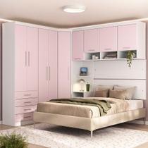 Quarto 9 Portas 5 Gavetas Cab Cs Alpes Master Luciane Móveis Branco Pf-rosa Pf Quarto 9 Portas 5 Gavetas Cab Cs Alpes Master Luciane Móveis Branco Pf-rosa Pf