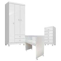 Quarto Bebê 3 Portas com Gaveteiro Ternura Baby e Mini Berço Moisés Alegria com Colchão - Incorplac Quarto Bebê 3 Portas com Gaveteiro Ternura Baby e Mini Berço Moisés Alegria com Colchão - Incorplac