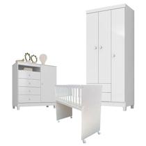 Quarto Bebê 3 Portas Ternura Baby e Mini Berço Moisés Alegria com Colchão - Incorplac