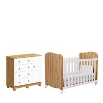 Quarto Bebê Berço Americano Uli Cômoda Bebê 4 Gavetas Peroba - Quarto Bebê Berço Americano Uli Cômoda Bebê 4 Gavetas Peroba -