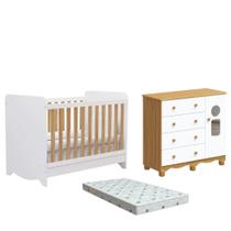 Quarto Bebe Berço e Cômoda MDF Dorabelly BenDyte + Colchão Quarto Bebe Berço e Cômoda MDF Dorabelly BenDyte + Colchão