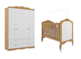 Quarto Bebe Berço e Guarda Roupa Harmonia Encanto MDF Quarto Bebe Berço e Guarda Roupa Harmonia Encanto MDF