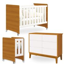 Quarto Bebê Berço Evolution 4 em 1 + Cômoda 6 Gavetas