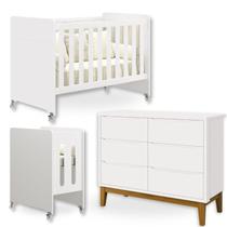 Quarto Bebê Berço Evolution 4 em 1 + Cômoda 6 Gavetas