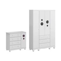 Quarto Bebê Bolinha Cômoda Bebê Guarda-Roupa infantil 4 Pts - Quarto Bebê Bolinha Cômoda Bebê Guarda-Roupa infantil 4 Pts -