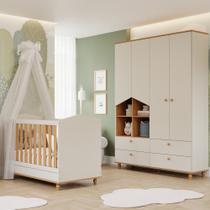 Quarto Bebê Completo Berço Americano Guarda-roupas 100% MDF