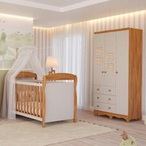 Quarto Bebê Completo Berço Americano Marquesa 3em1 Guarda Roupas 3 Portas Telinha Off White 100%MDF Quarto Bebê Completo Berço Americano Marquesa 3em1 Guarda Roupas 3 Portas Telinha Off White 100%MDF