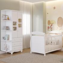 Quarto Bebê Completo Berço Americano Marquesa Guarda Roupa Uli 2 Portas Com Prateleiras Quarto Bebê Completo Berço Americano Marquesa Guarda Roupa Uli 2 Portas Com Prateleiras