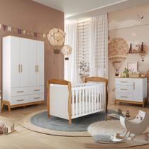 Quarto Bebê Completo Berço Americano Marquesa Guarda Roupas Cômoda Retro 100% MDF