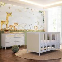 Quarto Bebê Completo Berço e Cômoda Fofura Rattan Provençal Quarto Bebê Completo Berço e Cômoda Fofura Rattan Provençal