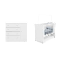 Quarto Bebe Completo Berço e Cômoda Sapateira - FG