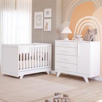 Quarto Bebê Completo Berço Mini Cama E Cômoda Retrô Faura