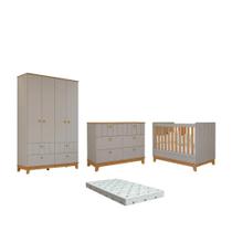 Quarto Bebe Completo Bis Dorabelly MDF Com Colchão Quarto Bebe Completo Bis Dorabelly MDF Com Colchão
