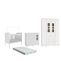 Quarto Bebe Completo Dorabelly Dyte 04 pt MDF +Colchão Quarto Bebe Completo Dorabelly Dyte 04 pt MDF +Colchão