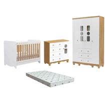 Quarto Bebe Completo Dorabelly Dyte MDF 4Pt + Colchão Quarto Bebe Completo Dorabelly Dyte MDF 4Pt + Colchão