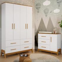 Quarto Bebê Completo Guarda Roupas Cômoda 1 Porta 100% MDF