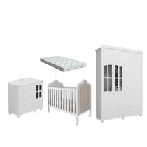 Quarto Bebe Completo MDF Capitône Elo Dorabelly Provençal + Colchão Quarto Bebe Completo MDF Capitône Elo Dorabelly Provençal + Colchão