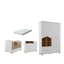 Quarto Bebe Completo MDF Dorabelly Sinha + Colchão