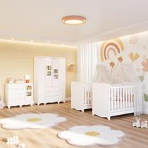 Quarto Bebê Gêmeos 2 Berços Americano Ben Guarda Roupas 4 Portas Cômoda Uli 100%MDF Quarto Bebê Gêmeos 2 Berços Americano Ben Guarda Roupas 4 Portas Cômoda Uli 100%MDF