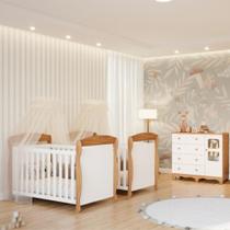 Quarto Bebê Gêmeos 2 Berços Americano Marquesa Cômoda 1 Porta Uli 100%MDF Quarto Bebê Gêmeos 2 Berços Americano Marquesa Cômoda 1 Porta Uli 100%MDF