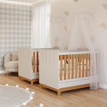 Quarto bebê gêmeos com 2 Berços Mini Cama Liza Permobili Quarto bebê gêmeos com 2 Berços Mini Cama Liza Permobili