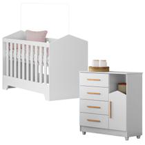 Quarto Bebê Moderno Cômoda e Berço Incluso 100% MDF Quarto Bebê Moderno Cômoda e Berço Incluso 100% MDF