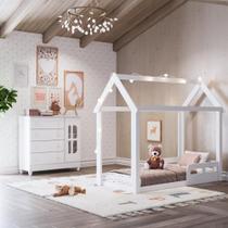 Quarto Bebê Montessoriano Analu Cama Casinha Cômoda 4 Gavetas 1 Porta Gabrielle 100% MDF Quarto Bebê Montessoriano Analu Cama Casinha Cômoda 4 Gavetas 1 Porta Gabrielle 100% MDF