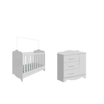 Quarto Bebe Moveis Peroba Berço com comoda Clara MDF Ls
