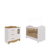 Quarto Bebe Moveis Peroba Berço com comoda Clara MDF Quarto Bebe Moveis Peroba Berço com comoda Clara MDF