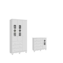 Quarto Bebe Moveis Peroba Guarda Roupa e comoda Dorabelly TD