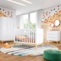 Quarto Bebê Retrô Berço Cômoda E Guarda-roupa Amor Perfeito