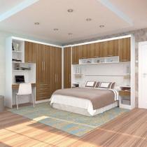 Quarto Canto Casal: Guarda-roupas, Bancada - Luciane Branco