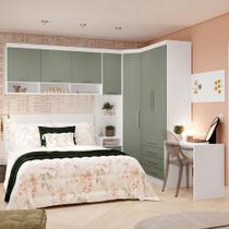Quarto Canto Casal: Guarda-roupas, Cabeceira, Escrivaninha
