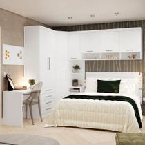 Quarto Canto Casal: Guarda-roupas, Cabeceira, Escrivaninha