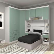 Quarto Canto Solteiro Guarda Roupas Mesas Cabeceira Alpes