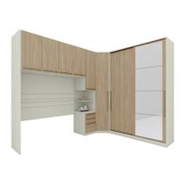 Quarto Casal 8 Portas 3 Gavetas Canto Areia/Jequitibá