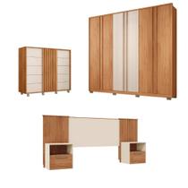 Quarto Casal Caemmun Mozart com Guarda-Roupa 6 Portas, Cômoda e Cabeceira Quarto Casal Caemmun Mozart com Guarda-Roupa 6 Portas, Cômoda e Cabeceira