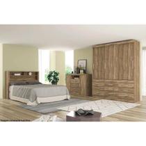 Quarto Casal Completo 3 Peças 1 Guarda Roupa + 1 Cômoda + 1 Cabeceira QC28 Atacama - Santos Andirá