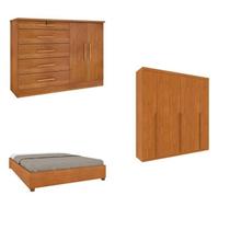 Quarto Casal Completo Guarda-roupa Milano, Cama Mônaco e Cômoda Istambul Espresso Móveis