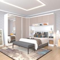 Quarto Casal Guarda Roupas Espelho Mesas Alpes Bran