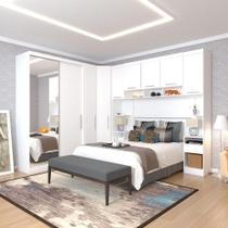 Quarto Casal Guarda Roupas Espelho Mesas Alpes Bran