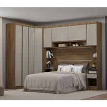 Quarto Casal Guarda Roupas Mesas De Cabeceira 426cm Veneza Avelã Pf/arenas Pf