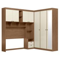 Quarto Casal Lugano Com Espelho Jatobá Areia Acetinado - Santos Andirá Quarto Casal Lugano Com Espelho Jatobá Areia Acetinado - Santos Andirá