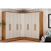 Quarto Casal Modulado Rizon 3 Peças (2 Guarda Roupas + 1 Closet) QC210 Freijo Cumaru c/ Fendi - Novo Horizonte