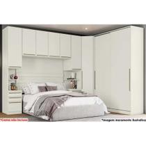 Quarto Casal Modulado Seletto 5 Peças (1 Ponte + 1 Closet Canto + 1 Guarda Roupa 2 Portas de Correr + 2 Complementos) QM121 Areia - Henn Quarto Casal Modulado Seletto 5 Peças (1 Ponte + 1 Closet Canto + 1 Guarda Roupa 2 Portas de Correr + 2 Complementos) QM121 Areia - Henn