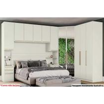 Quarto Casal Modulado Seletto 6 Peças (1 Armário Aéreo + 3 Guarda Roupas + 2 Complementos) QCM68 Areia - Henn