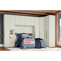Quarto Casal Modulado Seletto 6 Peças (1 Armário Ponte + 1 Closet + 3 Guarda Roupas + 1 Complemento) QMH04 Areia - Henn