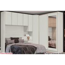 Quarto Casal Modulado Seletto 6 Peças (1 Ponte + 1 Closet Canto + 1 G Roupas 2Ptas de Correr + 3 Complemento) QM123 Areia - Henn Quarto Casal Modulado Seletto 6 Peças (1 Ponte + 1 Closet Canto + 1 G Roupas 2Ptas de Correr + 3 Complemento) QM123 Areia - Henn